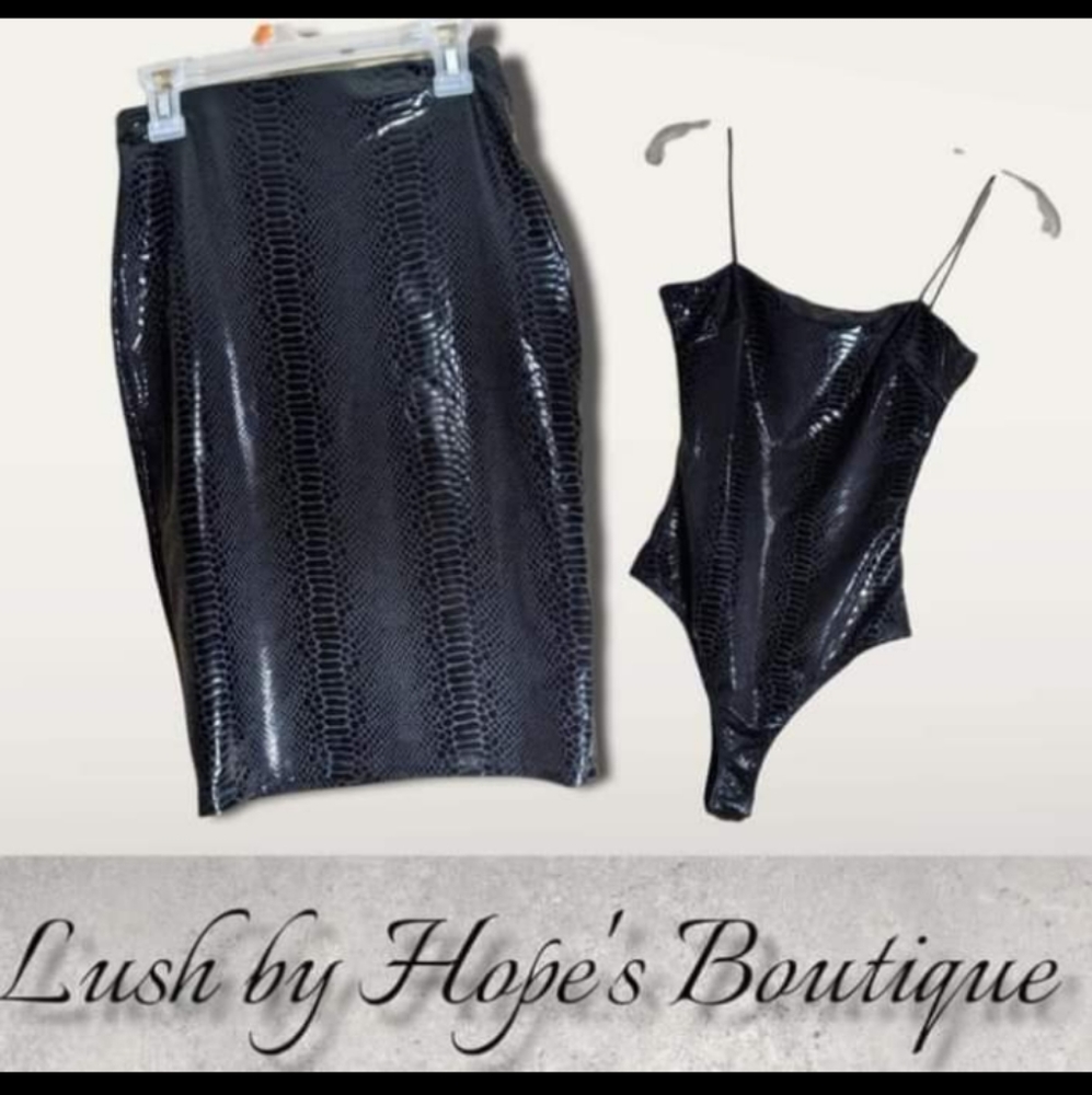 Snake Print Faux Set